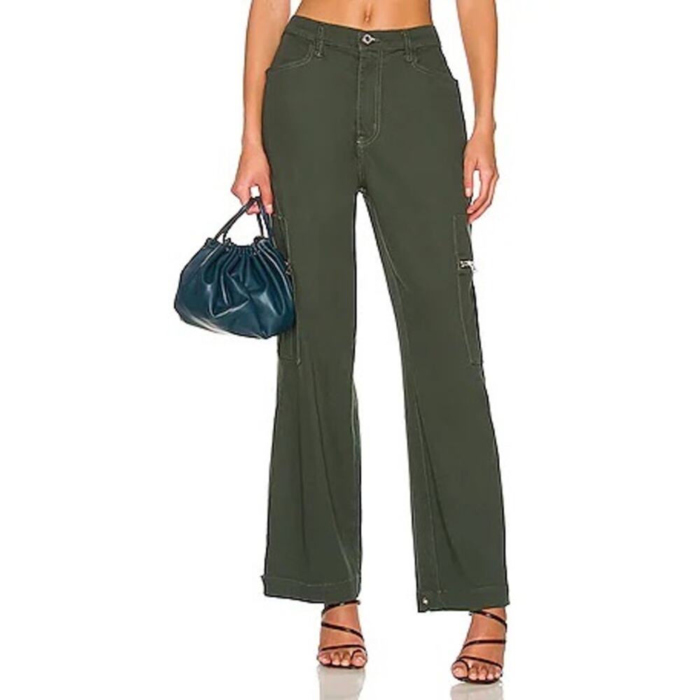 NWT We Wore What Utility Straight Pants in Emerald Sateen size S $118
